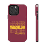 Wrestling Arizona State in Modern Stacked Lettering Tough Phone Cases