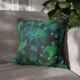 Blue Green Batik Turtles Pillowcase