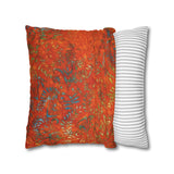 Batik Orange Leaf Pattern Pillowcase