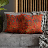 Batik Orange Leaf Pattern Pillowcase