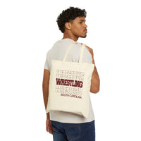 South Carolina Wrestling in Modern Stacked Lettering Canvas Tote Bag  Bags