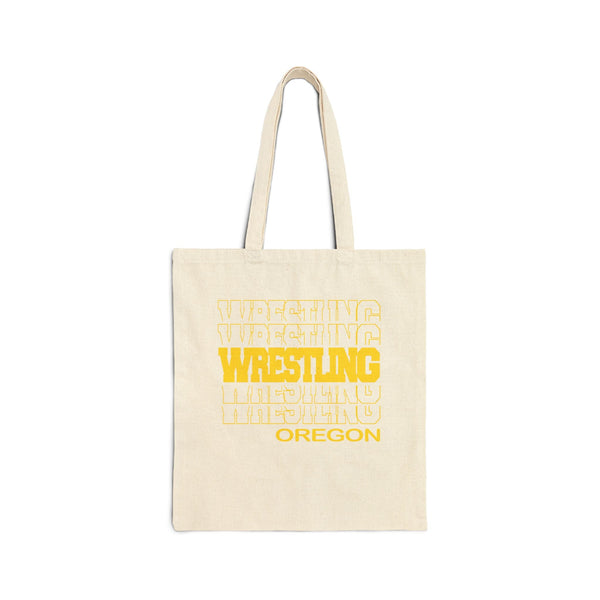 Oregon Wrestling in Modern Stacked Lettering Canvas Tote Bag  Bags