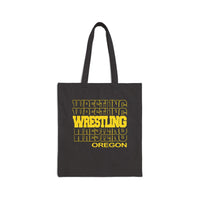 Oregon Wrestling in Modern Stacked Lettering Canvas Tote Bag  Bags