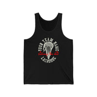 Customized Lacrosse Tank Top With Vintage Lacrosse Stick Head  Tank Top