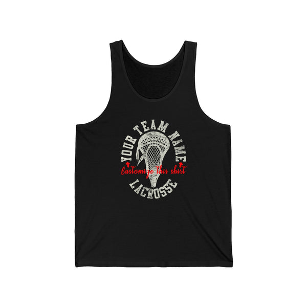 Customized Lacrosse Tank Top With Vintage Lacrosse Stick Head  Tank Top