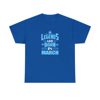 Legends Are Born In March with King's Crown T-Shirt