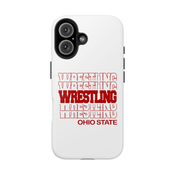 Wrestling Ohio State in Modern Stacked Lettering Tough iPhone and Samsung Galaxy Cases  Phone Case