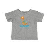 Orange Babysaurus Dinosaur Baby Infant Tee Shirt for Boys or Girls