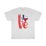 Love Texas in Art Block Letters