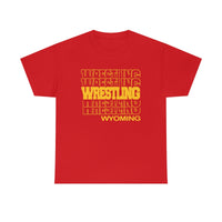 Wrestling Wyoming in Modern Stacked Lettering