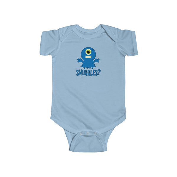 Snuggles with Cute Blue Monster Baby Onesie Infant Toddler Bodysuit for Boys or Girls