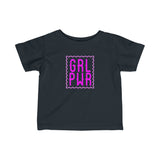 Girl Power GRL PWR Pink Stamp Baby Infant Toddler Tee Shirt for Boys or Girls