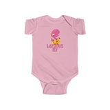 Pink Babysaurus Rex Dinosaur Onesie Infant Bodysuit for Baby Boys or Girls