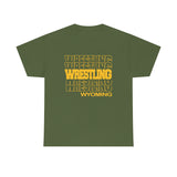 Wrestling Wyoming in Modern Stacked Lettering