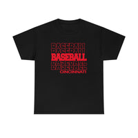 Baseball Cincinnati in Modern Stacked Lettering T-Shirt