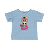 Cute as a Kitten with Tabby Kitty Cat Baby Infant Toddler Tee Shirt for Boys or Girls