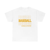 Baseball Iowa State in Modern Stacked Lettering