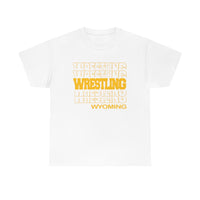 Wrestling Wyoming in Modern Stacked Lettering