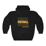 Football Iowa State in Modern Stacked Lettering Hoodie