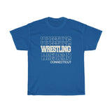 Wrestling Connecticut in Modern Stacked Lettering