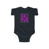 Girl Power GRL PWR Pink Stamp Baby Onesie Infant Toddler Bodysuit for Boys or Girls