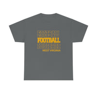 Football West Virginia in Modern Stacked Lettering