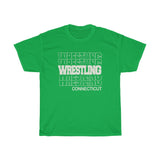 Wrestling Connecticut in Modern Stacked Lettering