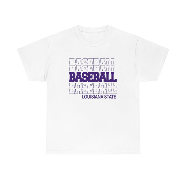 Baseball Louisiana State in Modern Stacked Lettering