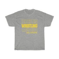 Wrestling Delaware in Modern Stacked Lettering