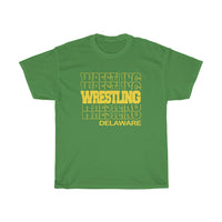 Wrestling Delaware in Modern Stacked Lettering