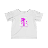Girl Power GRL PWR Pink Stamp Baby Infant Toddler Tee Shirt for Boys or Girls