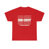 Cross Country Freshman in Modern Stacked Lettering T-Shirt