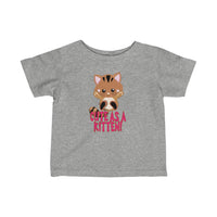 Cute as a Kitten with Tabby Kitty Cat Baby Infant Toddler Tee Shirt for Boys or Girls