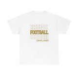 Football Oakland in Modern Stacked Lettering