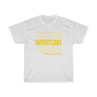 Wrestling Delaware in Modern Stacked Lettering