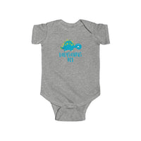 Blue Babysaurus Rex Dinosaur Onesie Infant Bodysuit for Baby Boys or Girls