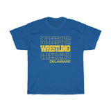 Wrestling Delaware in Modern Stacked Lettering