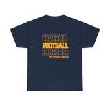 Football Pittsburgh in Modern Stacked Lettering
