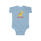Yellow Babysaurus Dinosaur Baby Onesie Infant Bodysuit for Boys or Girls