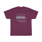 Basketball Massachusetts in Modern Stacked Lettering