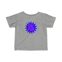 Girl Power GRL PWR Pink on Blue Flower Baby Infant Toddler Tee Shirt for Boys or Girls