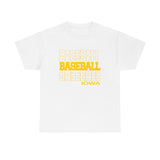 Baseball Iowa in Modern Stacked Lettering T-Shirt