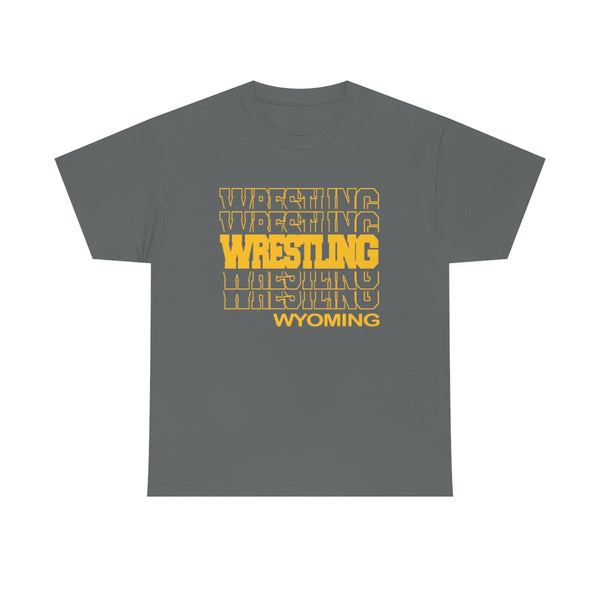 Wrestling Wyoming in Modern Stacked Lettering
