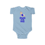 Funny Speaker of the House Blue Text Baby Onesie Infant Toddler Bodysuit for Boys or Girls