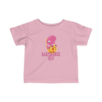 Pink Babysaurus Rex Dinosaur Baby Infant Tee Shirt for Boys or Girls