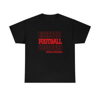 Football Wisconsin in Modern Stacked Lettering