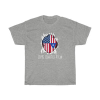 100% Quarter Rican Funny Ripped with Flags T-Shirt