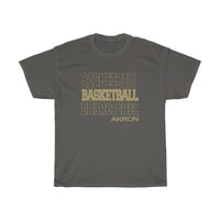 Basketball Akron in Modern Stacked Lettering