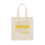 Oregon Wrestling in Modern Stacked Lettering Canvas Tote Bag