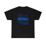 Football Kansas in Modern Stacked Lettering T-Shirt